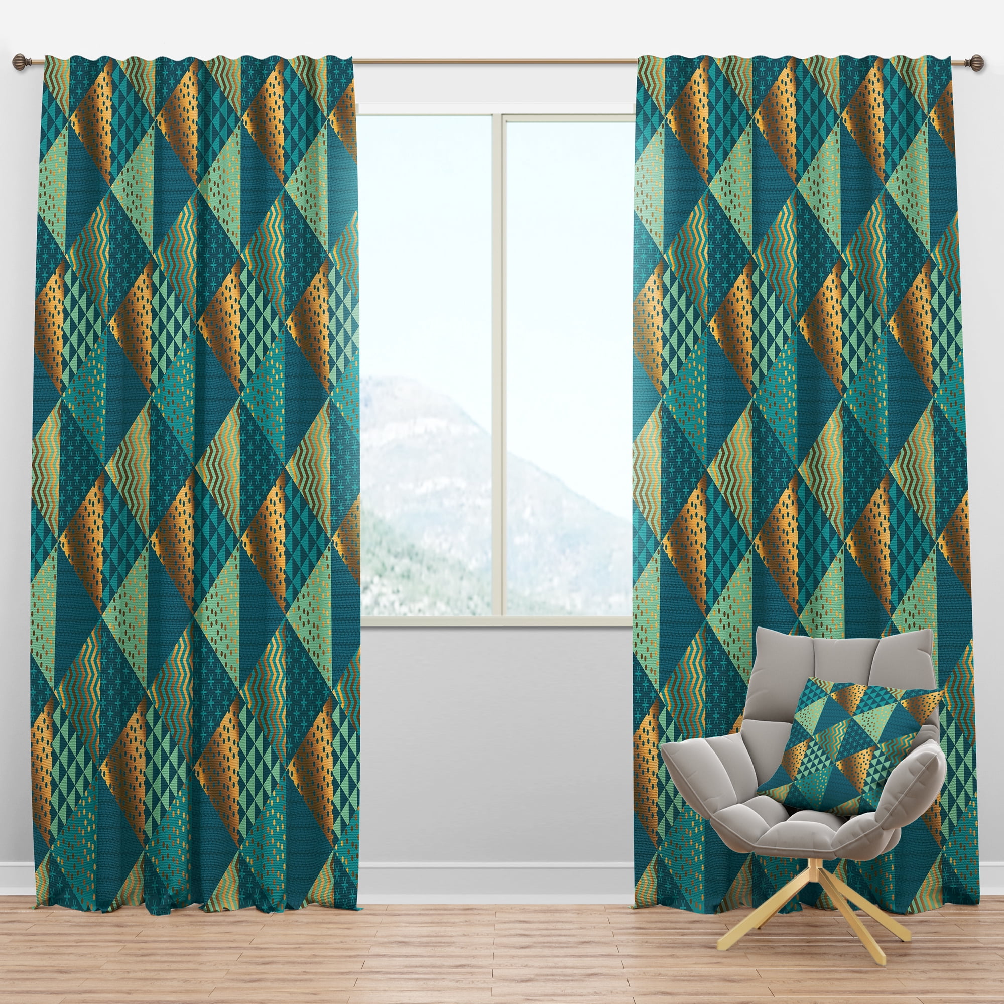 Designart Mid-Century Blackout Curtain