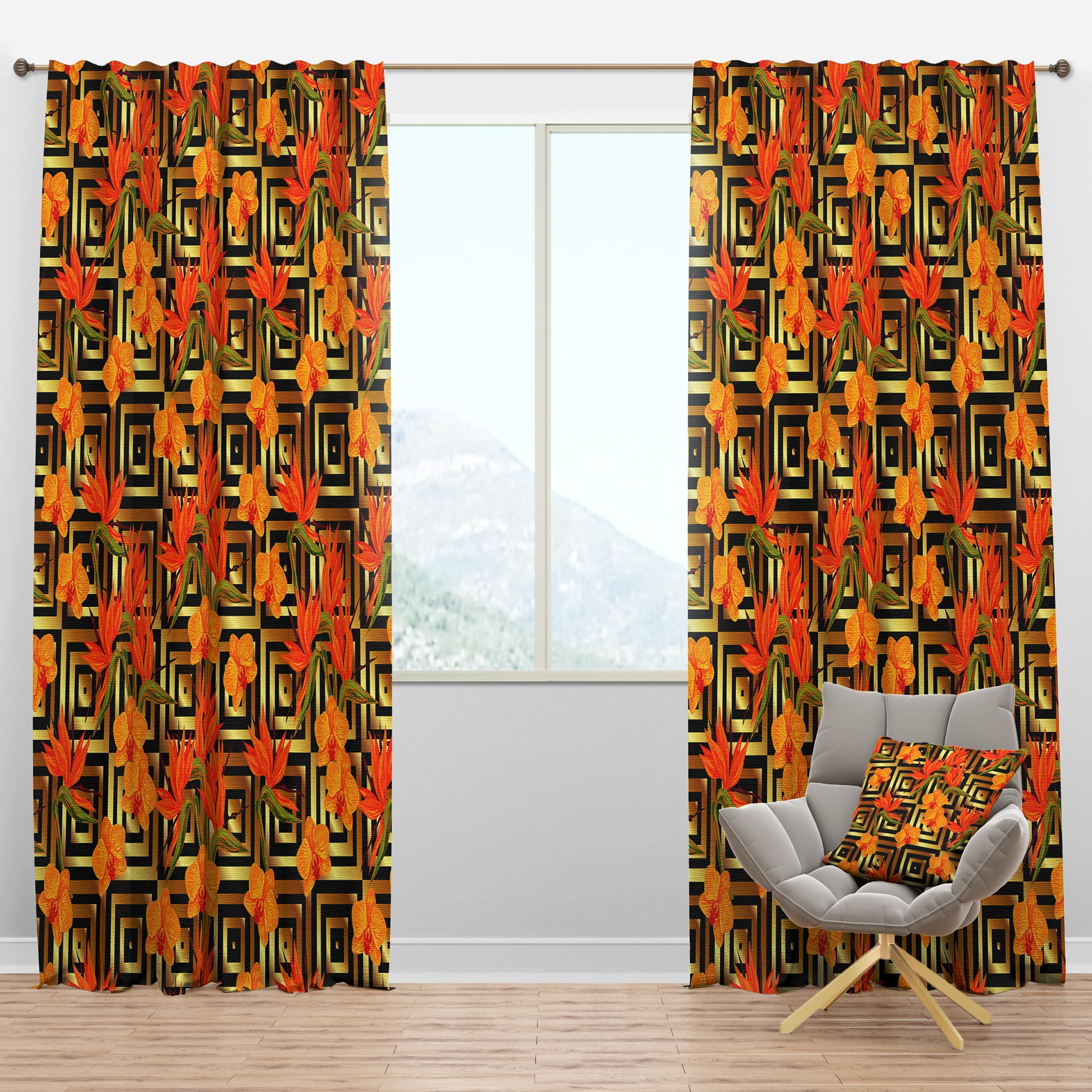 Designart Mid-Century Blackout Curtain