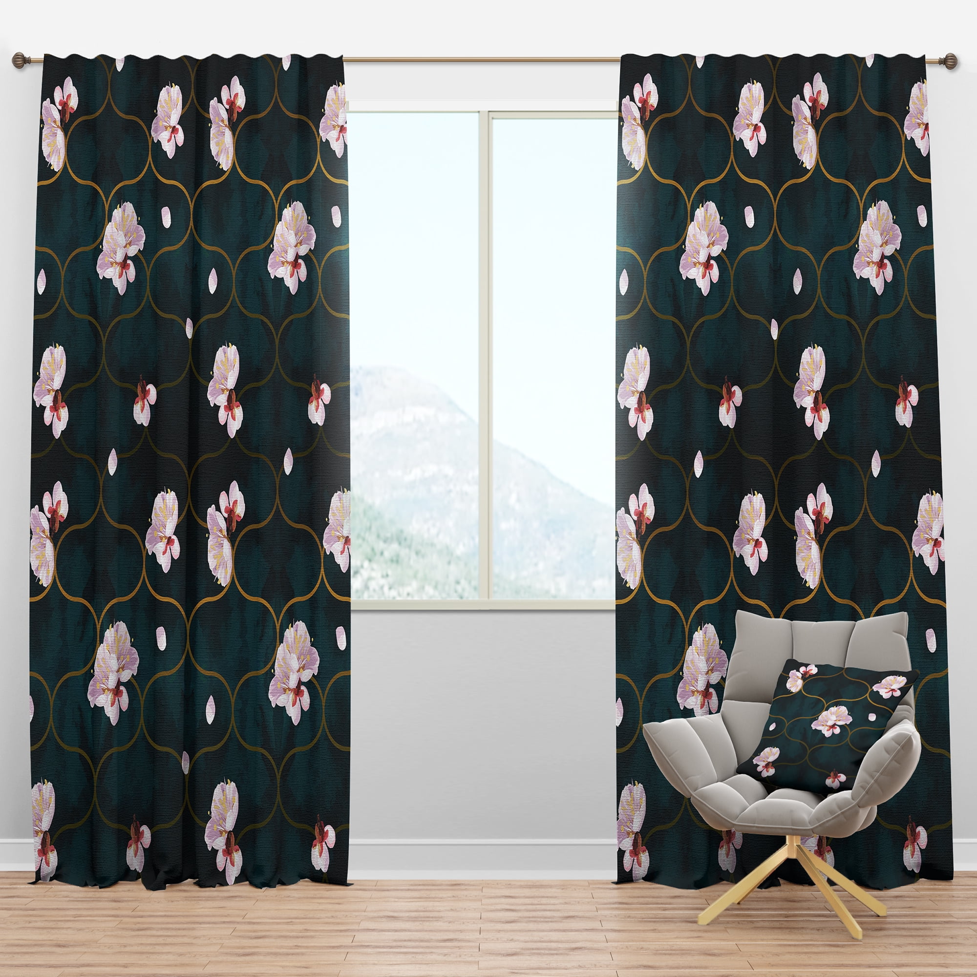 Designart Mid-Century Blackout Curtain