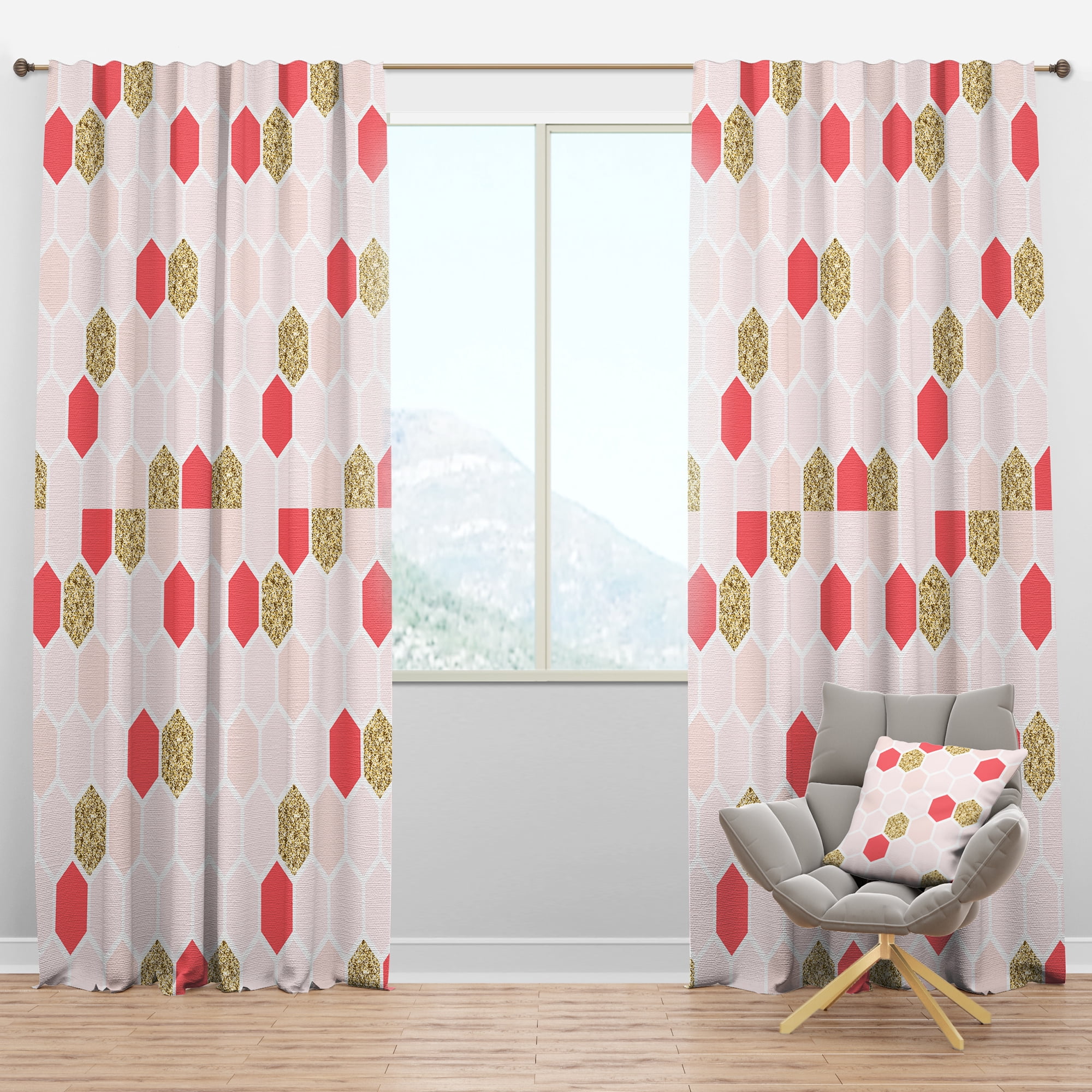 Designart Mid-Century Blackout Curtain