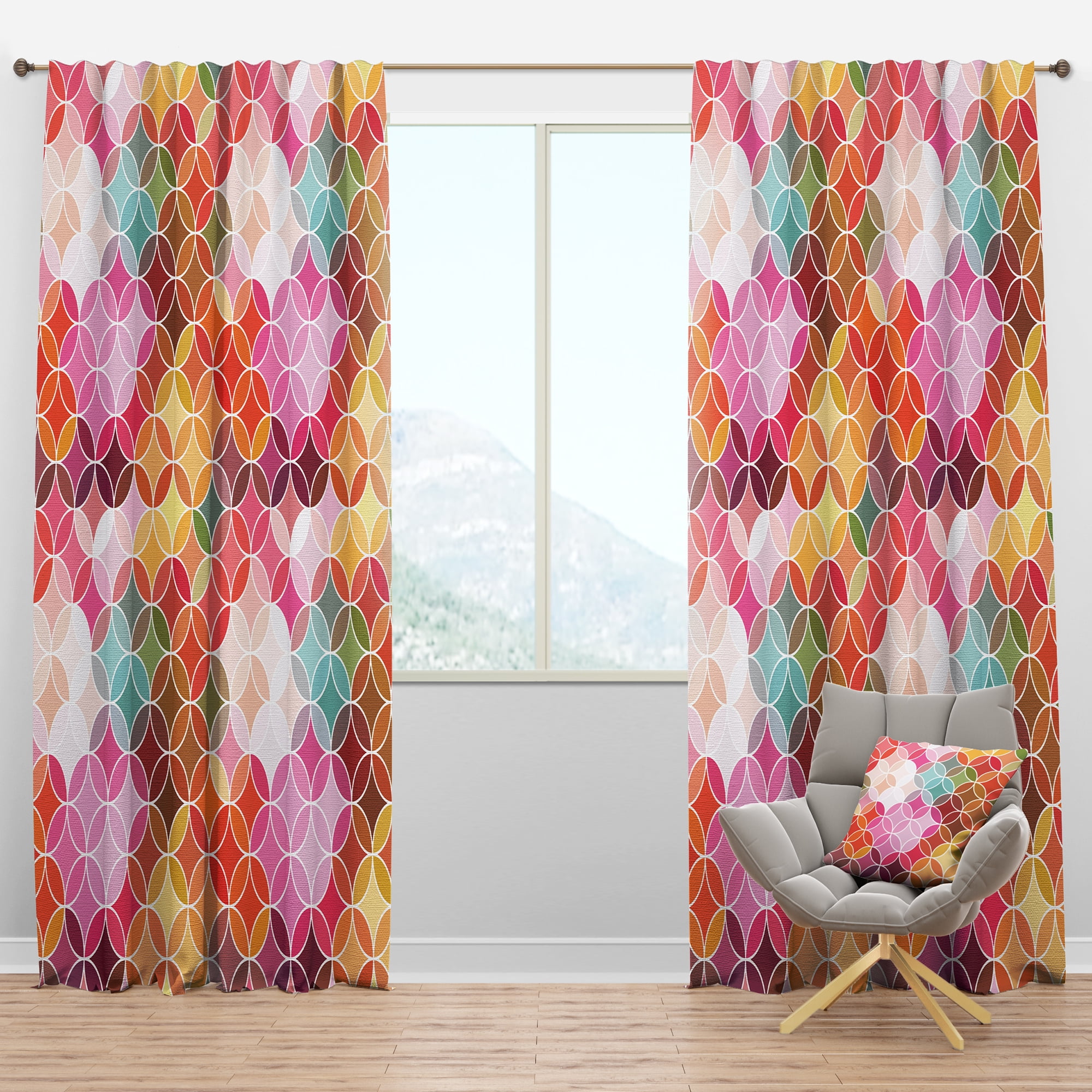 Designart Mid-Century Blackout Curtain