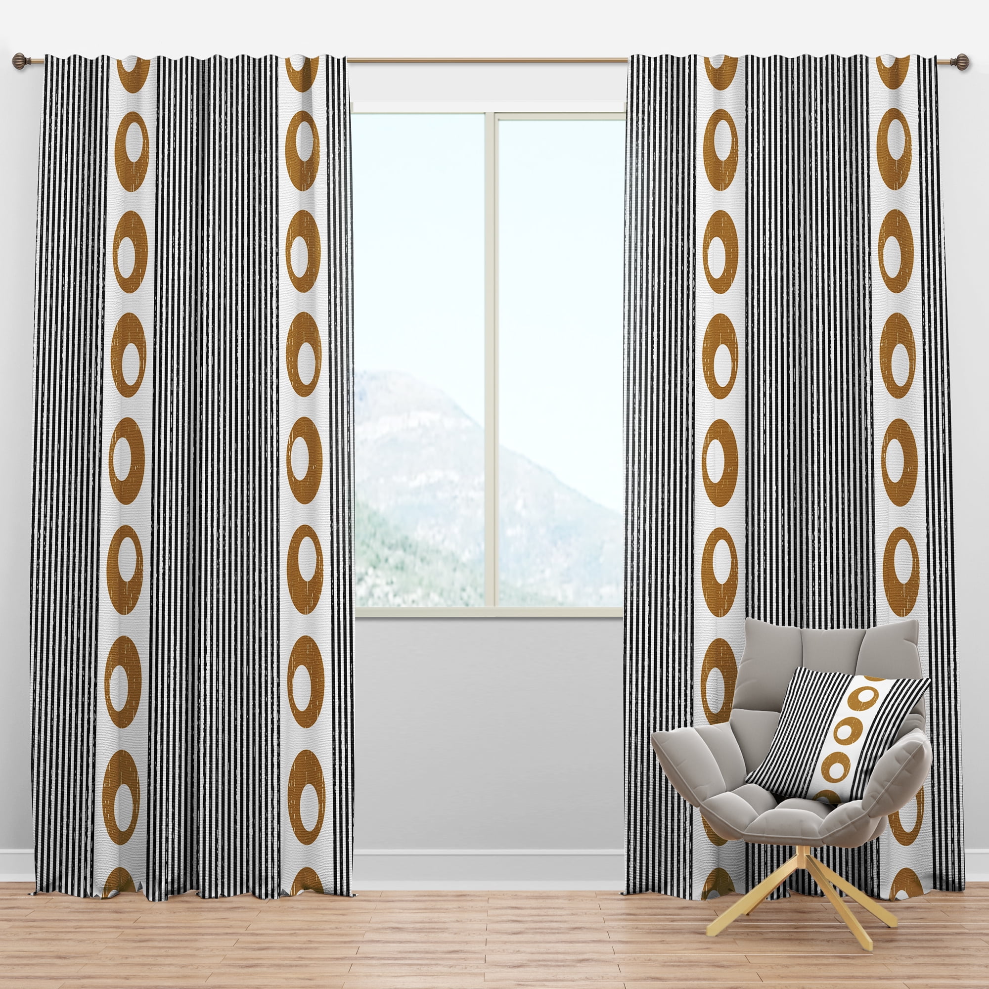 Designart Mid-Century Blackout Curtain
