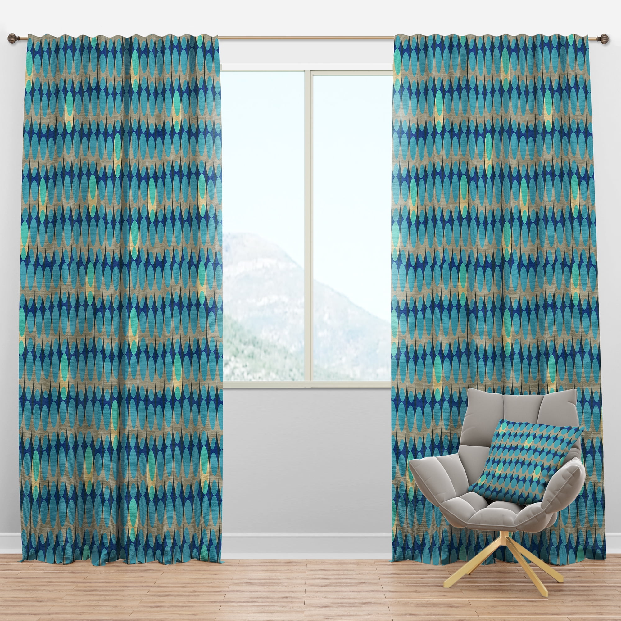 Designart Mid-Century Blackout Curtain