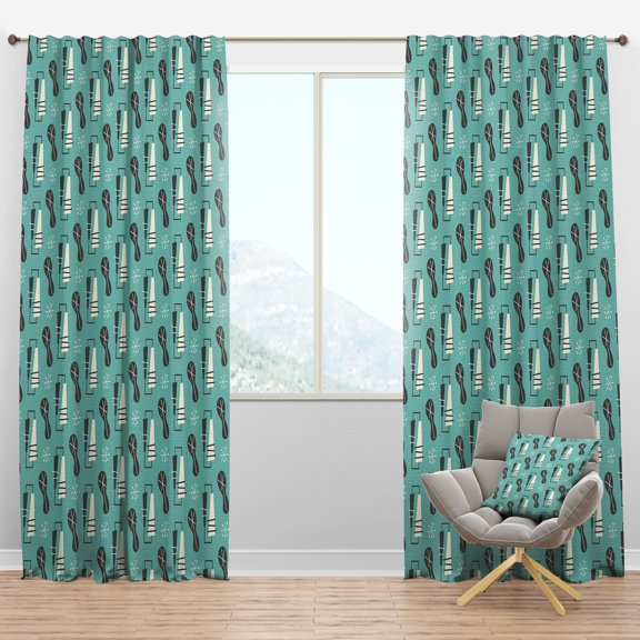 Designart Mid-Century Blackout Curtain