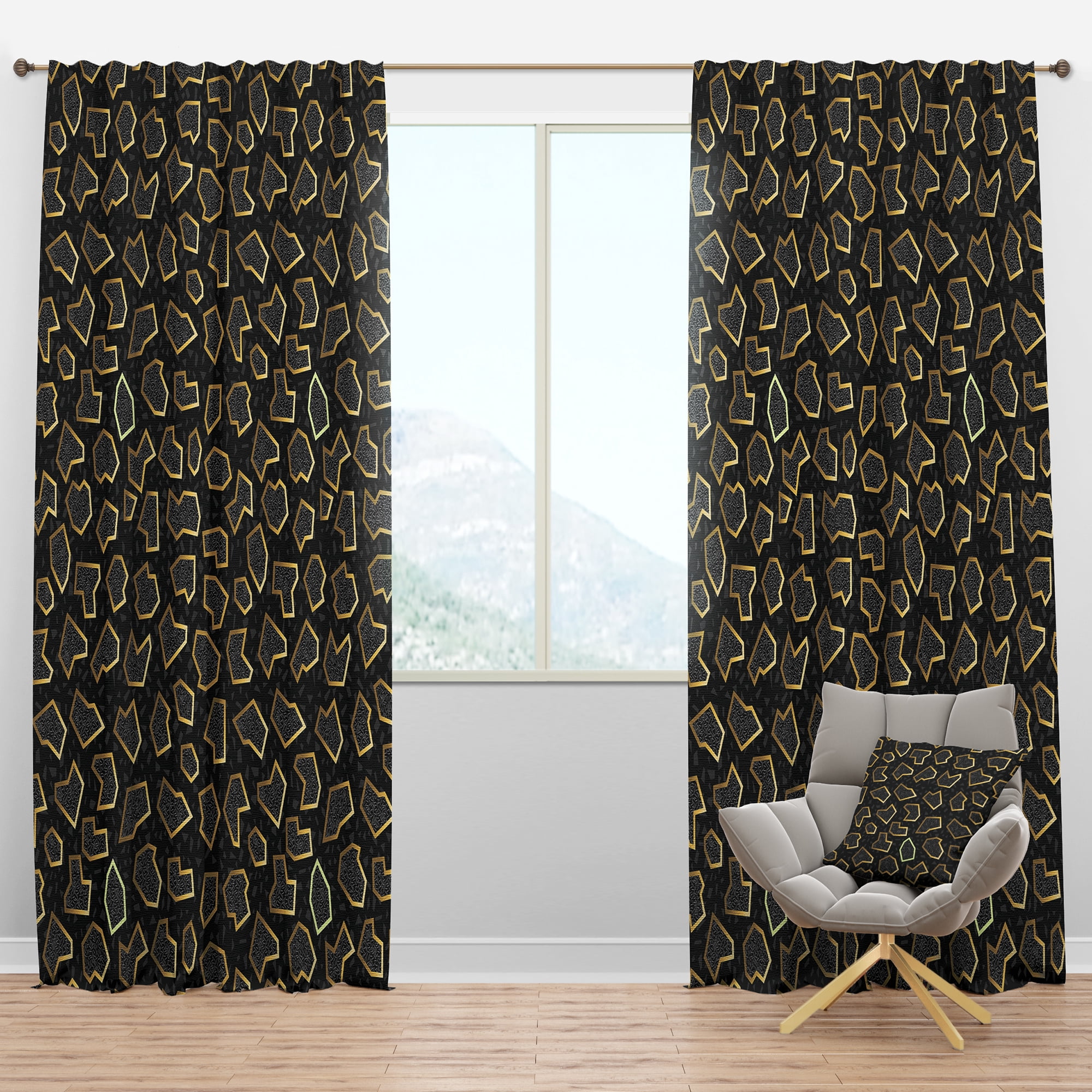 Designart Mid-Century Blackout Curtain