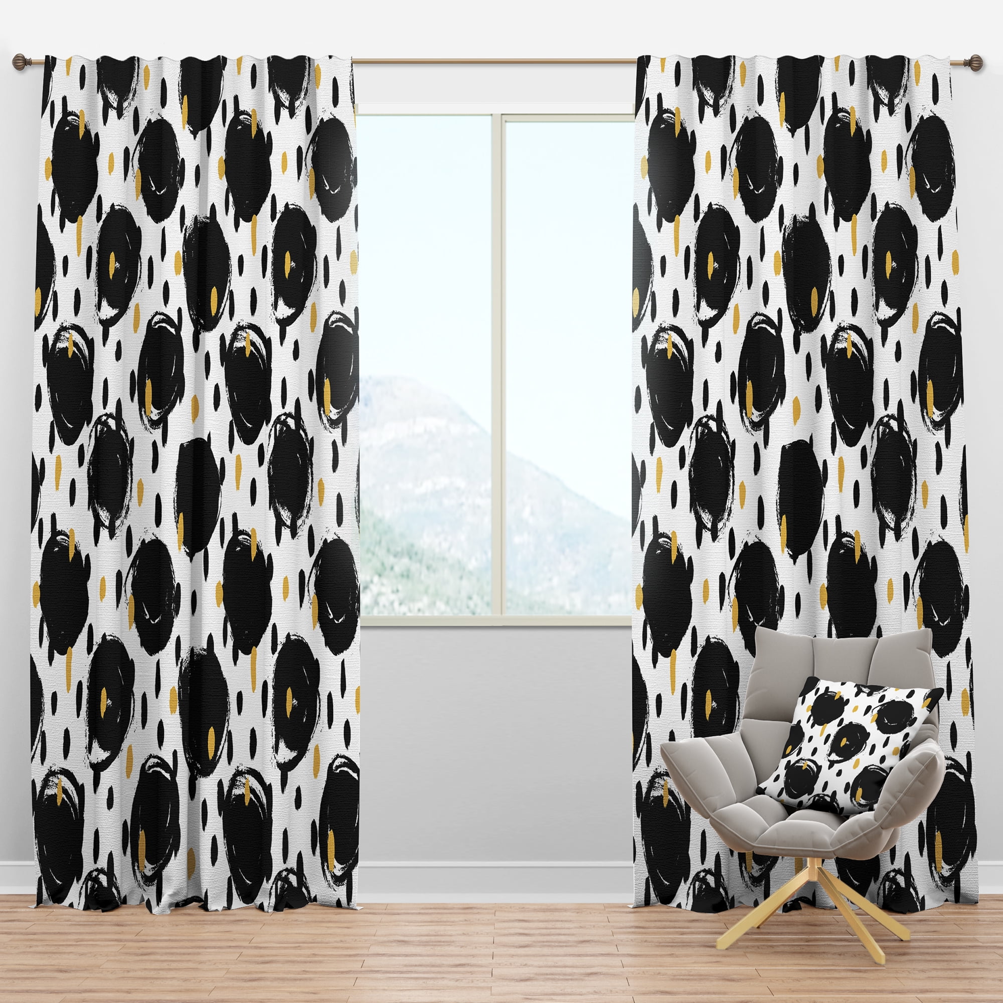 Designart Mid-Century Blackout Curtain