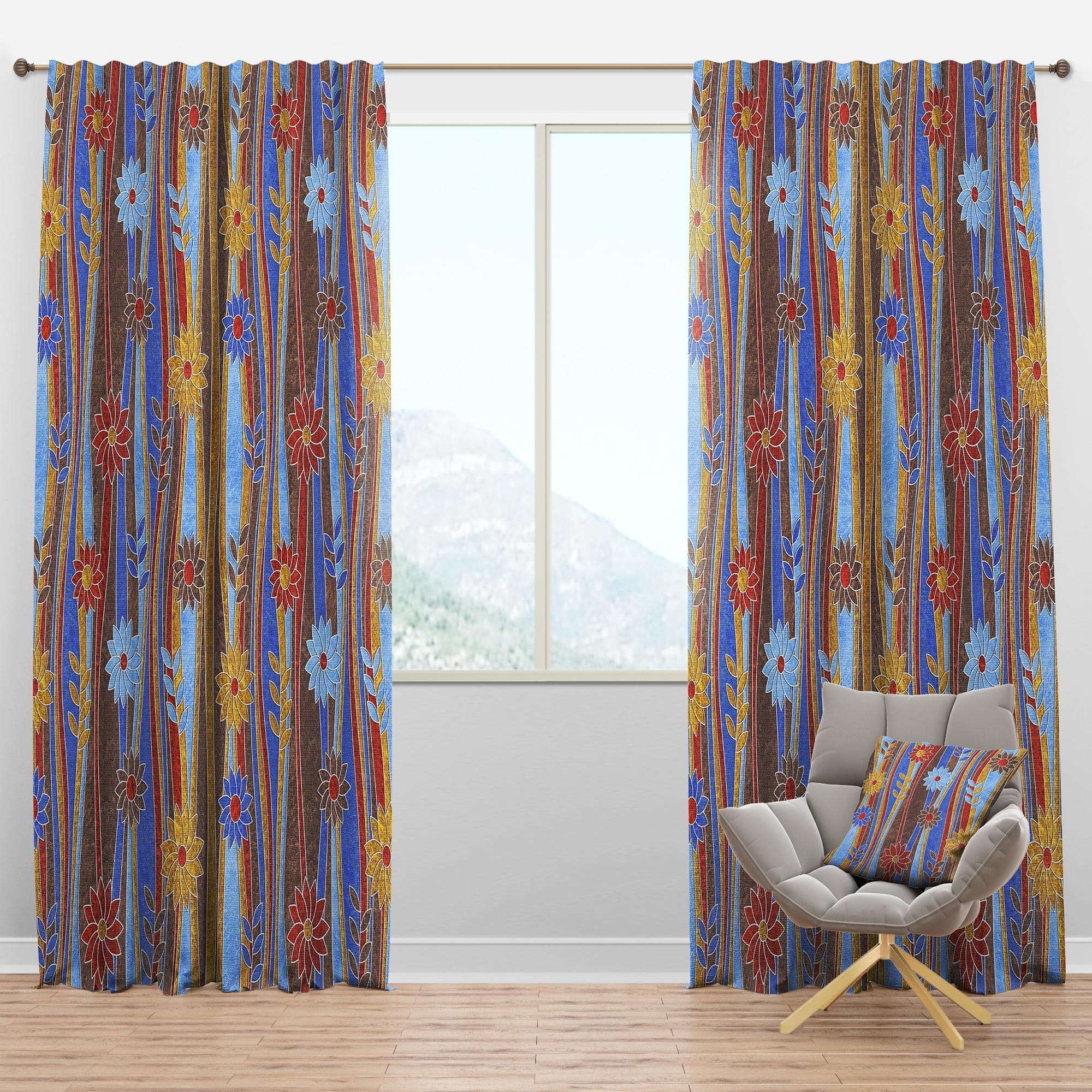 Designart Mid-Century Blackout Curtain