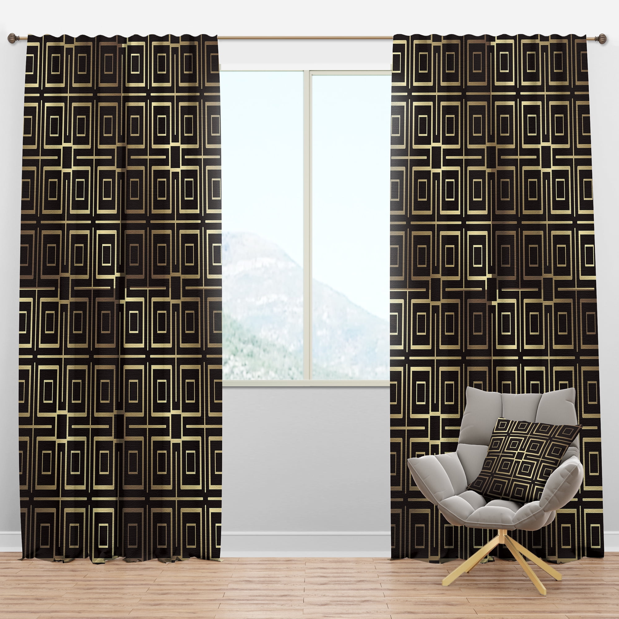 Designart Mid-Century Blackout Curtain