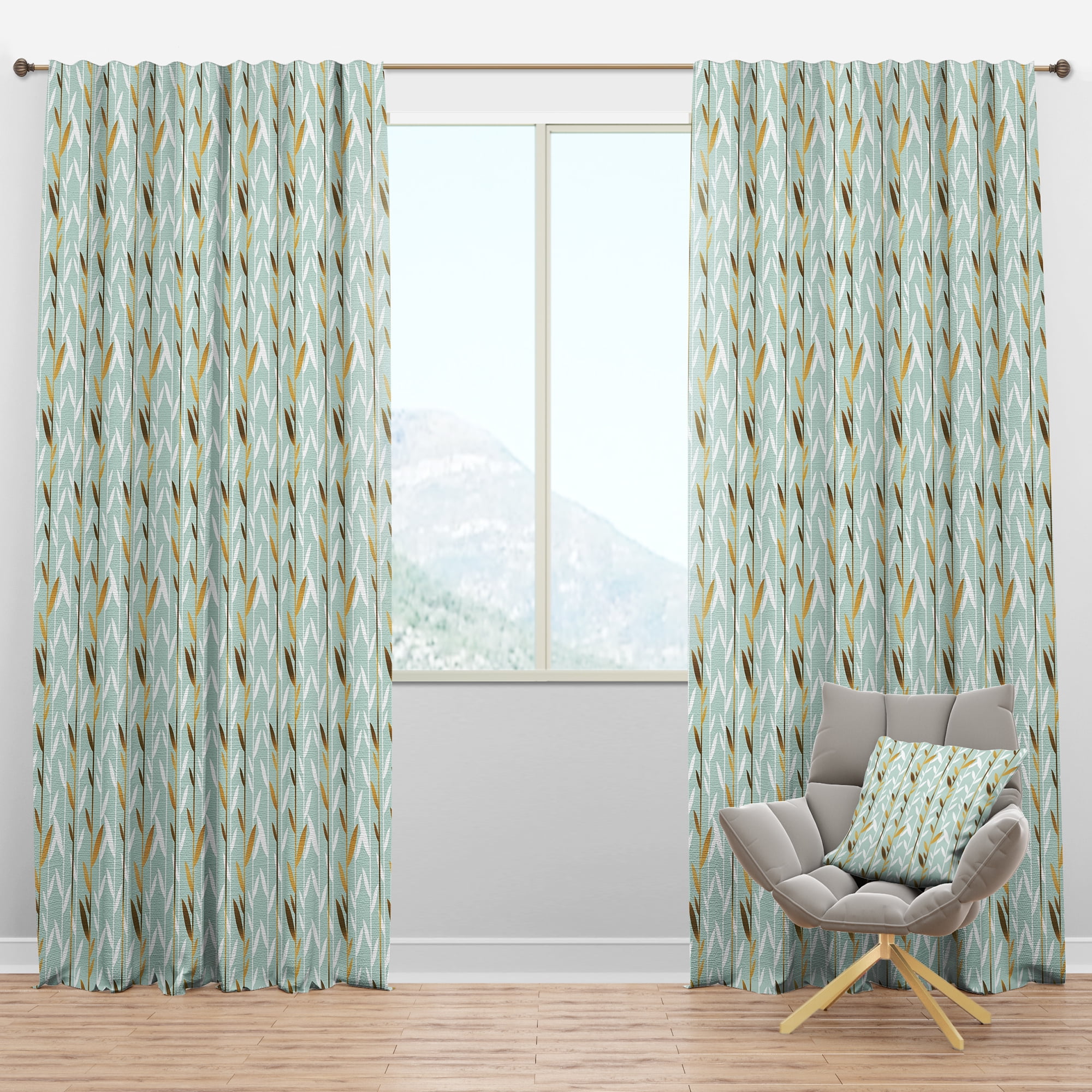 Designart Mid-Century Blackout Curtain