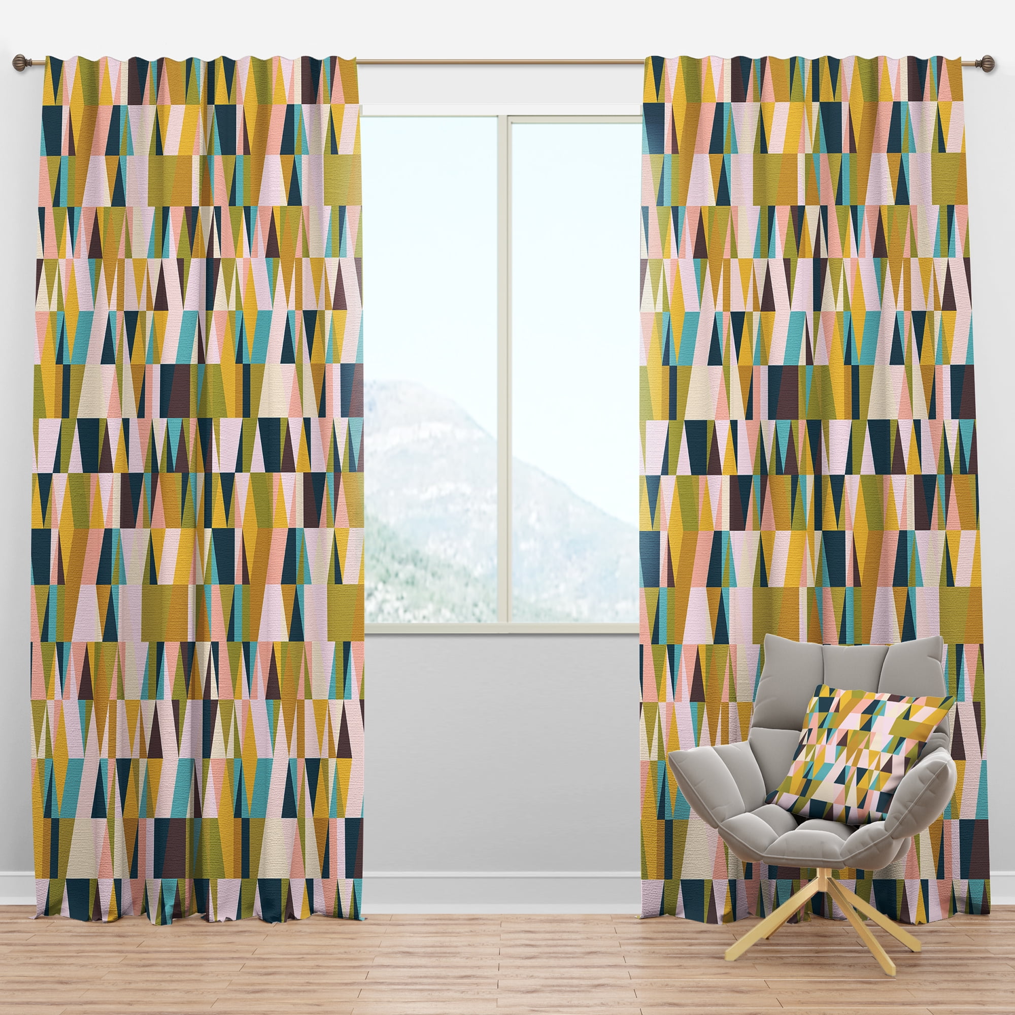 Designart Mid-Century Blackout Curtain