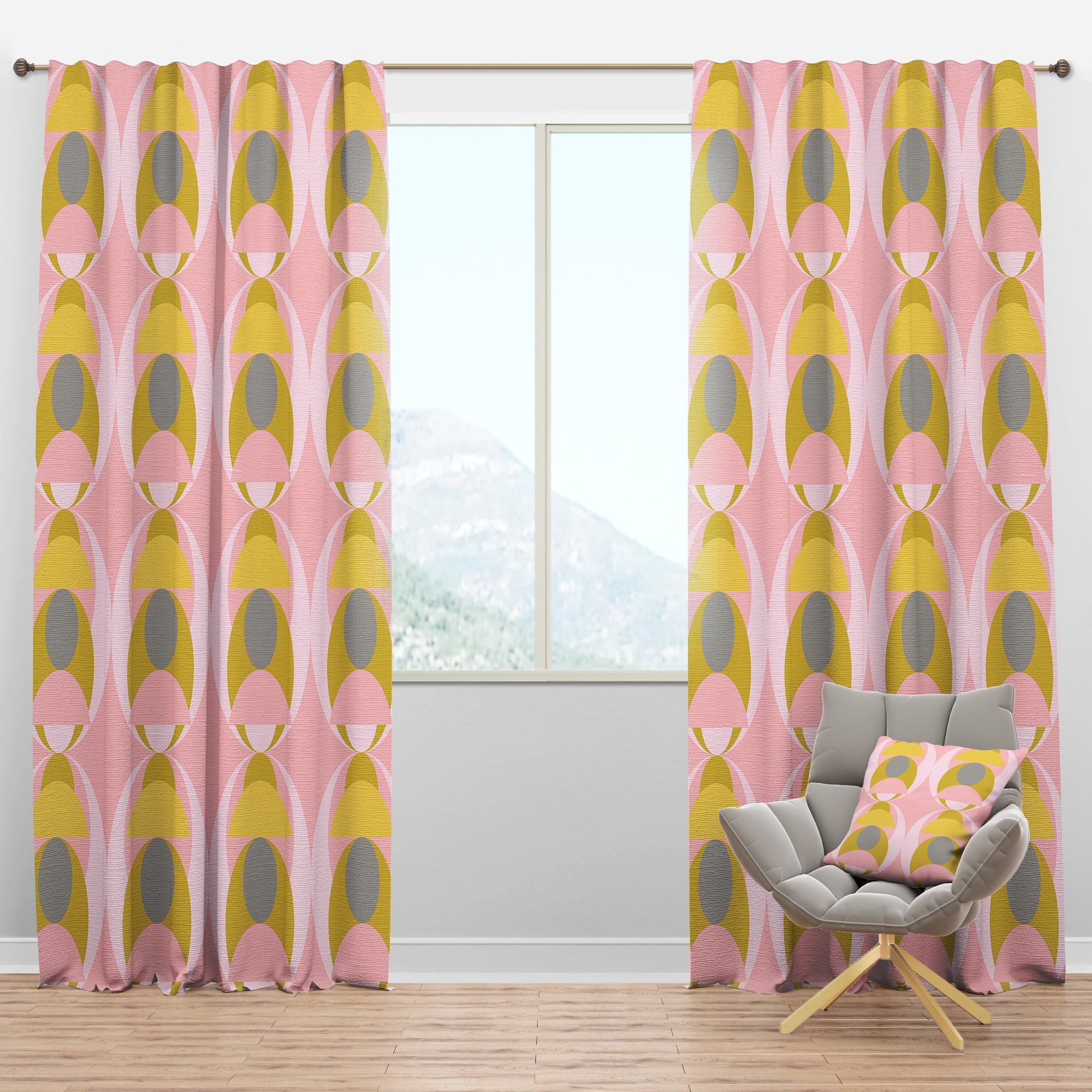 Designart Mid-Century Blackout Curtain
