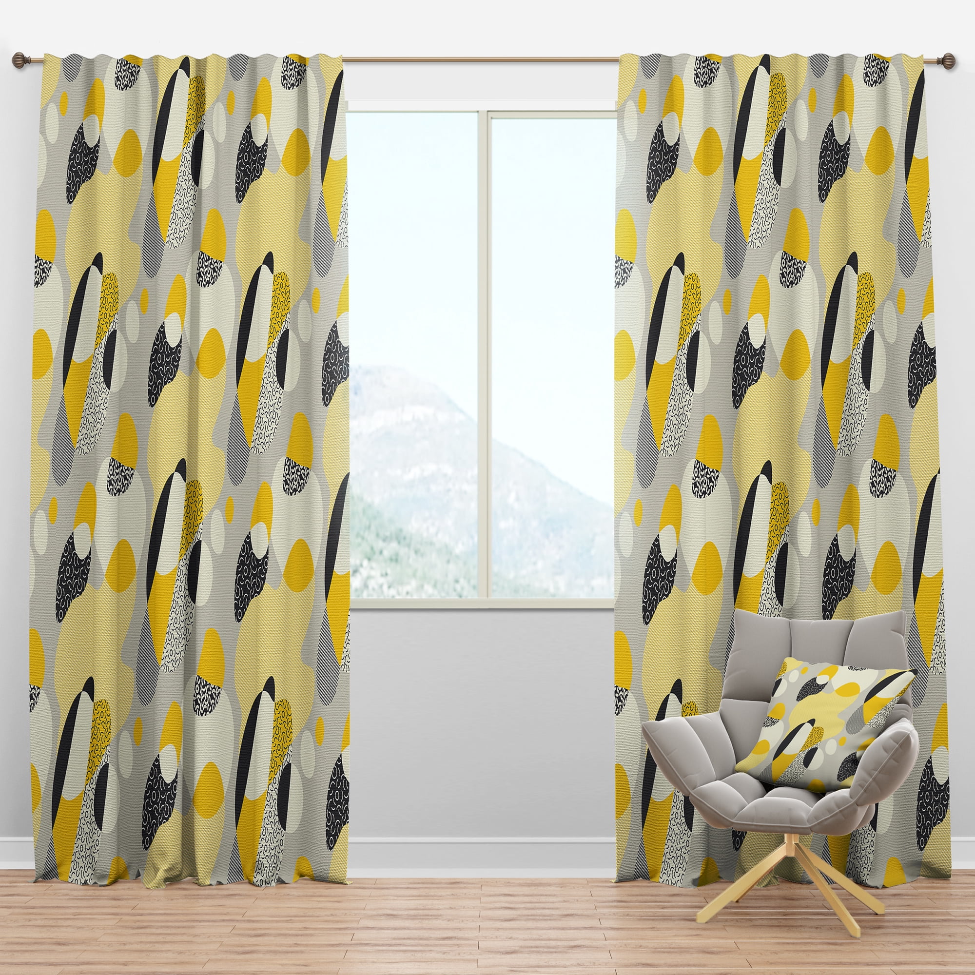 Designart Mid-Century Blackout Curtain