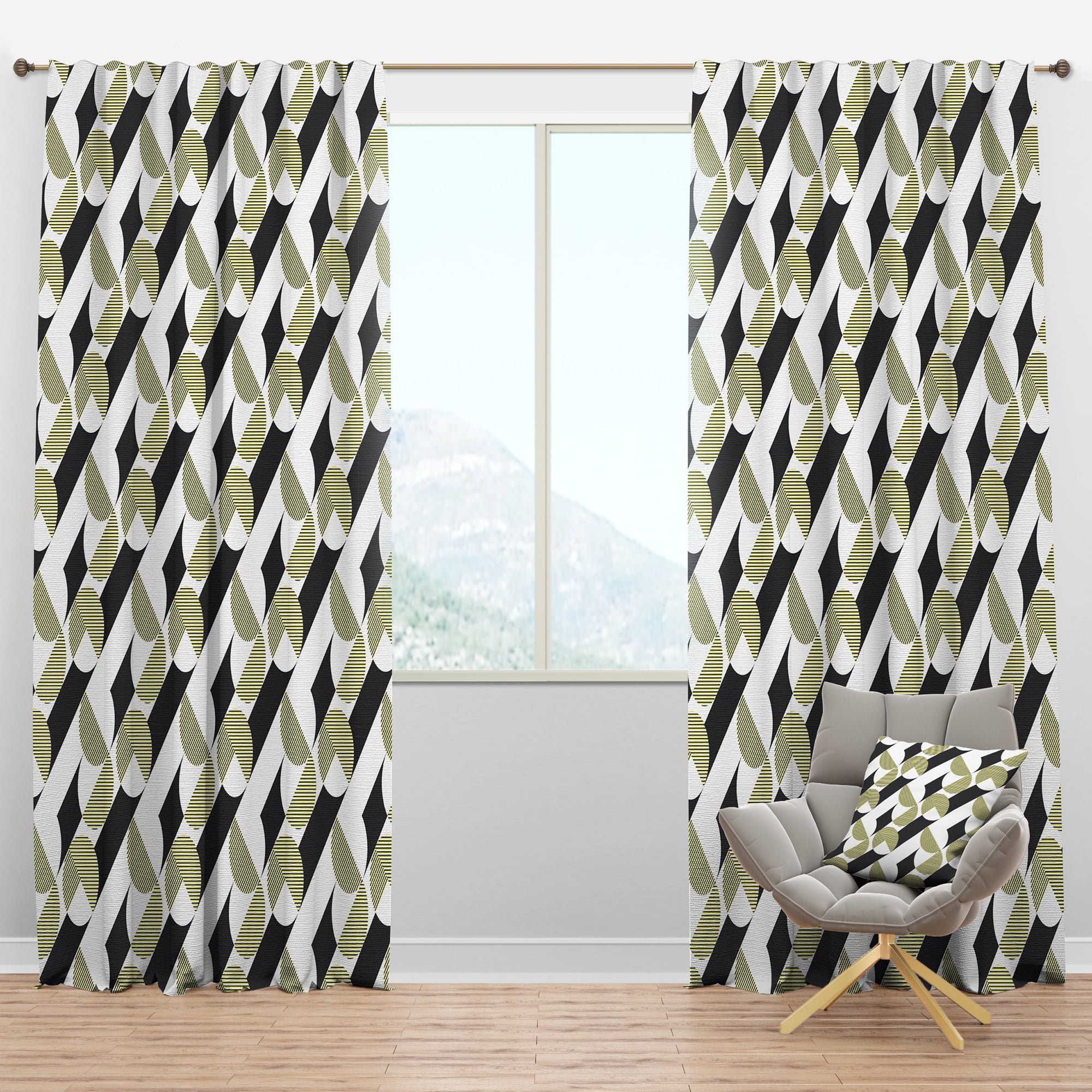 Designart Mid-Century Blackout Curtain