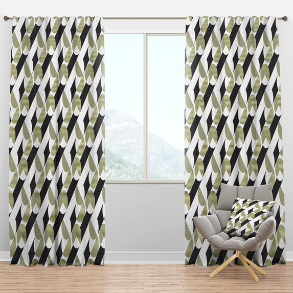 Designart Mid-Century Blackout Curtain