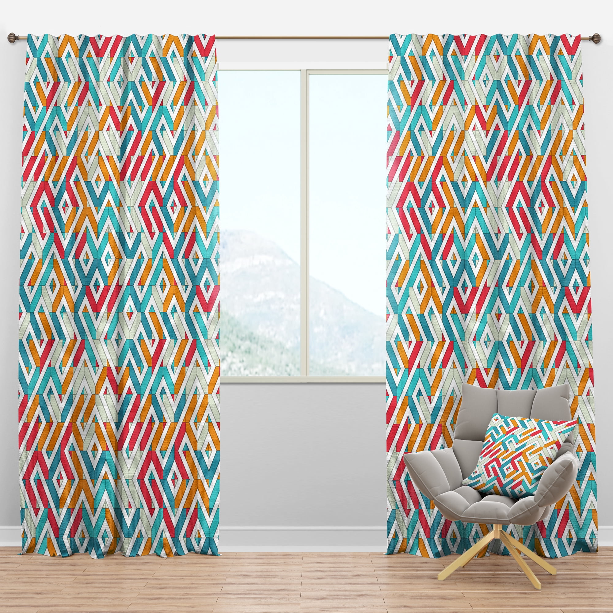 Designart Mid-Century Blackout Curtain