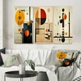 thumbnail image 1 of Designart "Mid-Century Bliss Retro Journey I" Minimalism Wall Art Set Of 3 - Abstract Minimalism Gold Gallery Set For Office Decor, 1 of 6