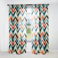 thumbnail image 1 of Designart "Mid Century Chic In Blue And Beige I" Geometric Modern Curtain, Geometric Single Panel, 1 of 6
