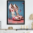 thumbnail image 1 of Designart "Mid-Century Elegant Pink High Heels III" Fashion Framed Wall Art - Glam Pink Fashion High Heels Entryway Framed Wall Art Print, 1 of 6