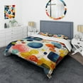 thumbnail image 1 of Designart "Mid Century Geometric Shapes in Colorful Display II" Abstract Geometric Bedding Covert Set - Abstract Colorful Modern Bed Set With 2 Shams, 1 of 5
