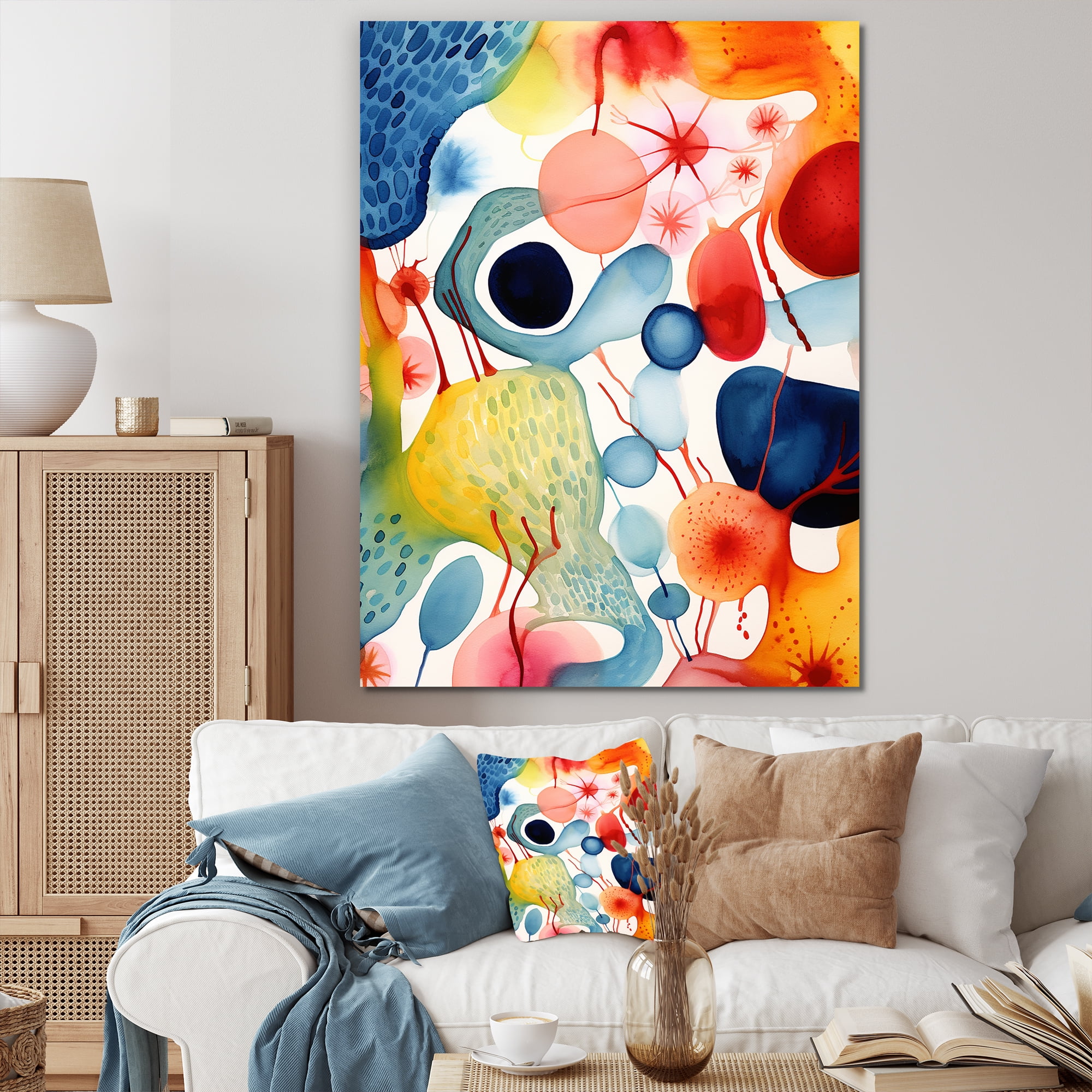 Designart "Mid Century Geometric Shapes in Colorful Display IV