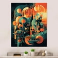 thumbnail image 1 of Designart "Mid Century Innovations Green and Orange II" Modern Midcentury Metal Wall Art, 1 of 5