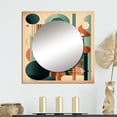 thumbnail image 1 of Designart "Mid Century Momentum Orange and Green IV" Modern Midcentury Square Mirror For Wall Decor - Large Orange Square Printed Wall Mirror Art - Wall Mounted Square Large Mirror, 1 of 5