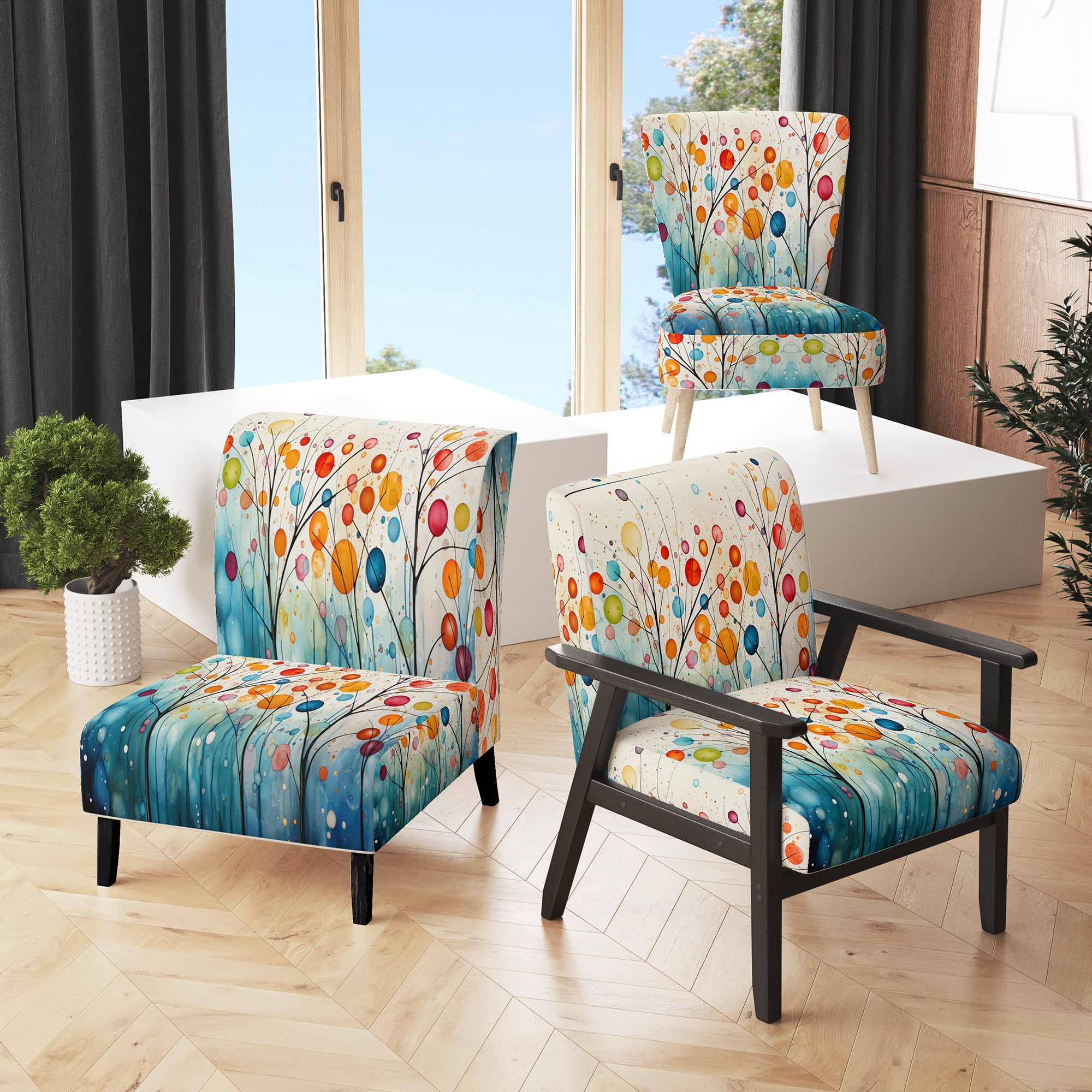 Multi Colored Multi Coloured Occasional Chair Multi Coloured Arm