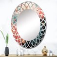 thumbnail image 1 of Designart "Mid Century Sunburst Charm II" Mid-century Round Wall Mirror - Abstract Oval Printed Decorative Oversized Mirror - Multiple Color Options, 1 of 4