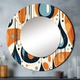 thumbnail image 1 of Designart "Midcentury Balance in Orange and Blue I" Abstract Shapes Rund Mirror For Wall Decor - Large Orange Round Print Mirror - Round Modern Mirror - Wall Mounted Round Large Mirror - 29" x 29", 1 of 6