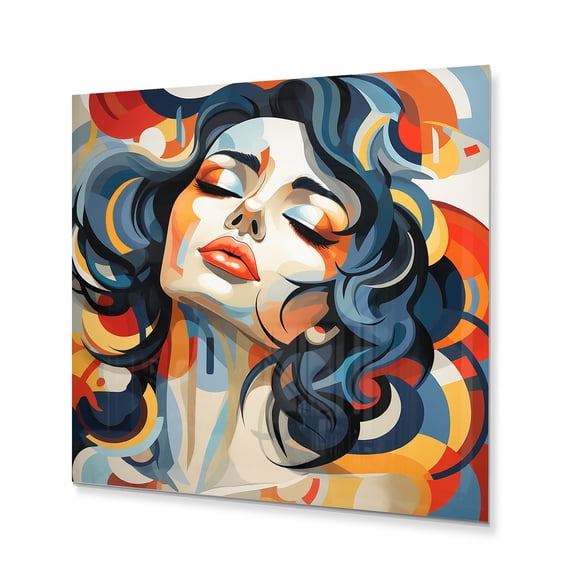 Designart "Midcentury Girl Illustration of Women" Mid-Century Metal Wall Art Prints