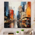 thumbnail image 1 of Designart "Midcentury Metropolis Blue Grey Vision II" Mid-century Canvas Wall Art, 1 of 5