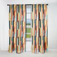 thumbnail image 1 of Designart "Midcentury Pastel Stripes I" Striped Blackout Curtain Single Panel, 1 of 4