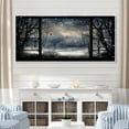 thumbnail image 1 of Designart "Midnight Gothic Window Winter's Tale I" Extra Large Landscapes Framed Wall Art - Traditional Grey Winter Landscape Hallway Framed Wall Art Decor, 1 of 7