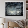 thumbnail image 1 of Designart "Midnight Gothic Window Winter's Tale II" Landscapes Framed Wall Art Decor - Traditional Grey Winter Landscape Living Room Framed Canvas Art, 1 of 6