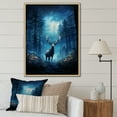 thumbnail image 1 of Designart "Midnight Magic The Blue Moose s Beauty I" Animals Floater Framed Canvas Print, 1 of 7