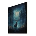 thumbnail image 1 of Designart "Midnight Magic The Blue Moose s Beauty I" Animals Print on Natural Pine Wood, 1 of 5