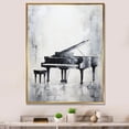 thumbnail image 1 of Designart "Midnight Minimalist Piano Harmony III" Music Floater Framed Canvas Prints, 1 of 5