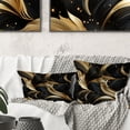 thumbnail image 1 of Designart "Midnight Mystique In Gold And Black III" Marble Printed Throw Pillow, 1 of 5