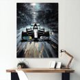 thumbnail image 1 of Designart "Midnight Race Car Track in Formula Racing II" Architecture Canvas Wall Art - Modern Black Race Tracks Living Room Canvas Art, 1 of 6
