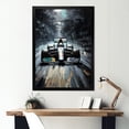 thumbnail image 1 of Designart "Midnight Race Car Track in Formula Racing II" Architecture Framed Wall Art - Modern Black Race Tracks Entryway Framed Wall Art, 1 of 6