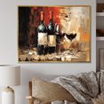 Designart "Midnight Sommelier Blue Red Wine" Food & Beverage Framed