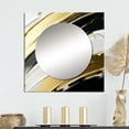 thumbnail image 1 of Designart "Midnight Waves Of Passion Abstract Black Gold" Abstract Painting Square Mirror Wall Decor Modern - Large Gold Square Bathroom Mirror - Square Printed Wall Mirror Art, 1 of 1