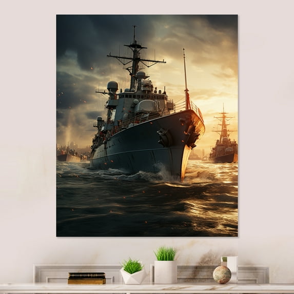 Designart "Military Marine Courage on Display" Army Metal Wall Decor