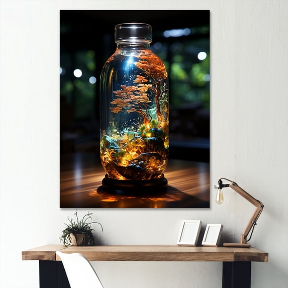 Designart "Milkyway In A Glass Colorful" Abstract Botanicals Canvas Print