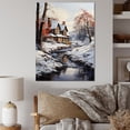 thumbnail image 1 of Designart "Milling In The Winter White and Brown" Cityscapes Canvas Print, 1 of 5