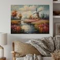 thumbnail image 1 of Designart "Mills In Holland Meadow Pink and Grey" Mills Print on Natural Pine Wood, 1 of 5