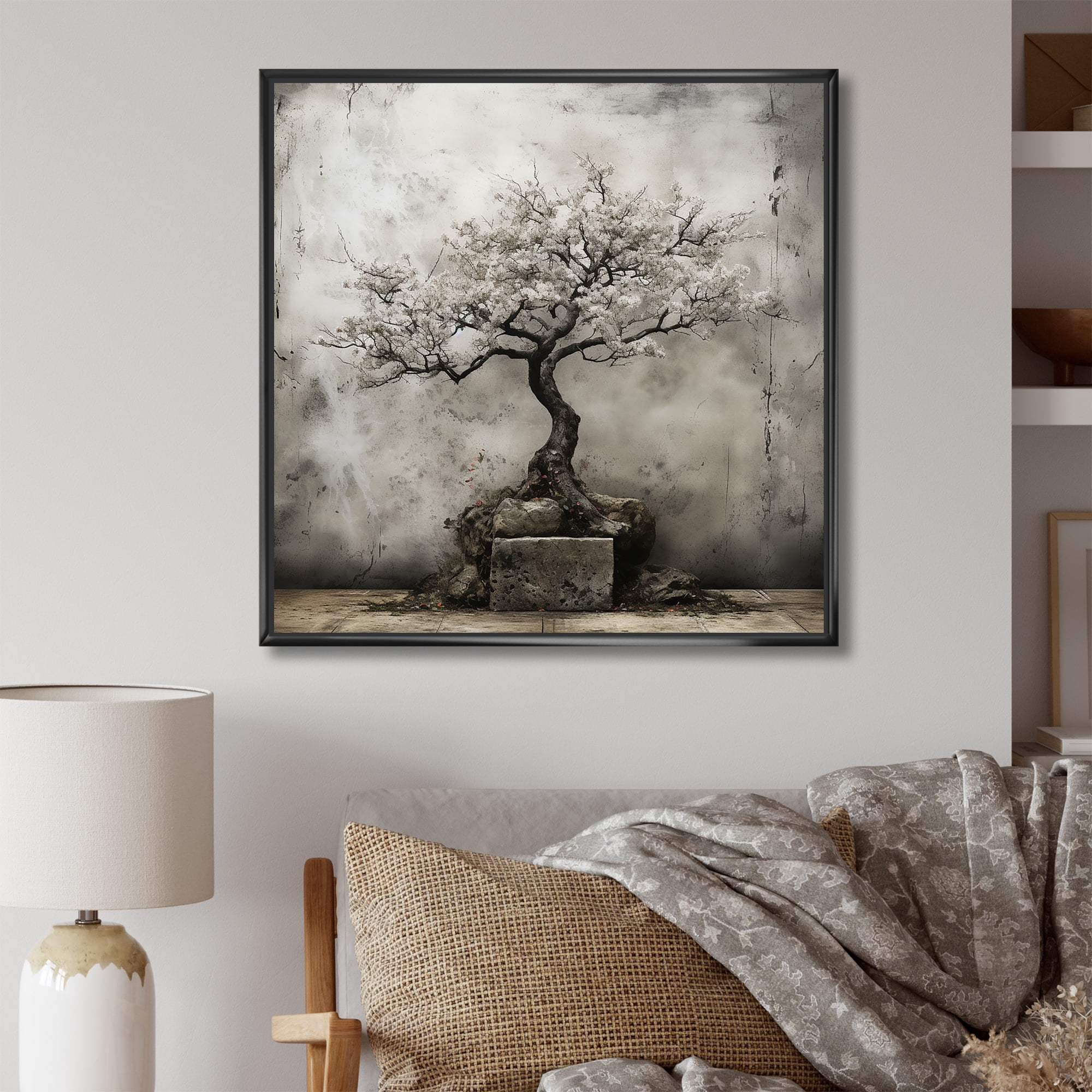 Designart "Miniature Zen Bonsai I" Landscapes Framed Wall Art