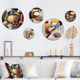 thumbnail image 1 of Designart "Minimal Bauhaus Dimensions IV" Modern Geometric Metal Wall Art Set of 5 Piece, 1 of 5