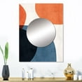 thumbnail image 1 of Designart "Minimal Boho Pattern in Blue and Orange I" Abstract Minimalism Mirror Wall Decor - Modern Blue Abstract Hallway Wall Mirror Art - 32" x 24" Inch, 1 of 5