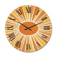 thumbnail image 1 of Designart 'Minimal Bright Shining Orange Sun Rays I' Modern Wood Wall Clock, 1 of 5